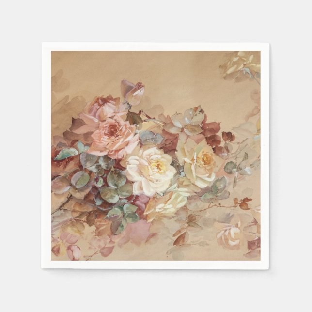 Guardanapo De Papel Rosas rosa e amarelas - Franz Bischoff (Frente)