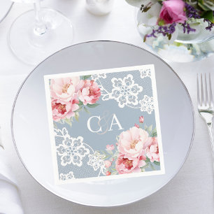 Guardanapo De Papel Rosas rosa-rosa-pintas-poeirentas florais casament