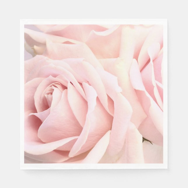 Guardanapo De Papel Rosas rosa suave (Frente)