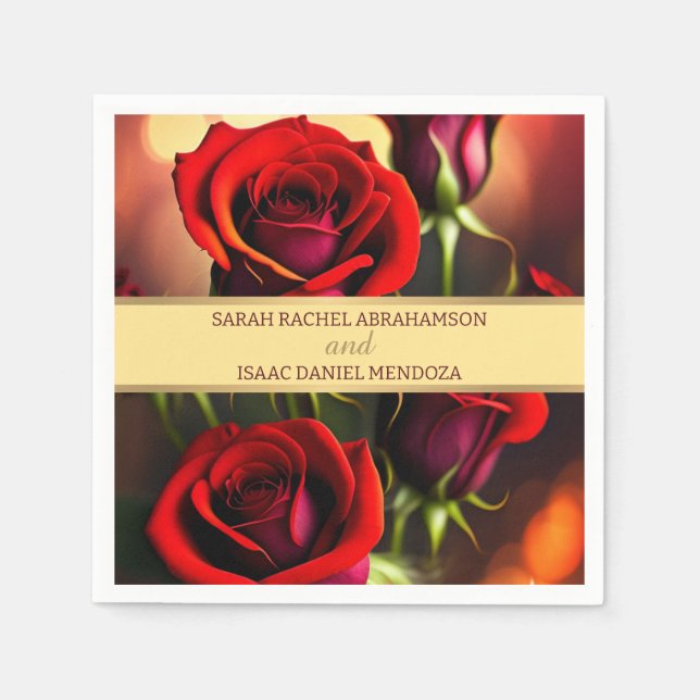 Guardanapo De Papel Rosas vermelhas (Frente)