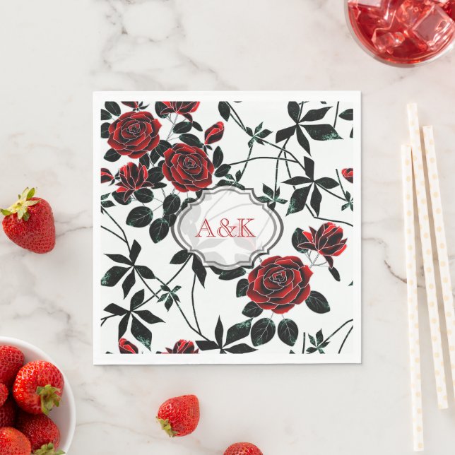 Guardanapo De Papel Rosas vermelhas. (Insitu)