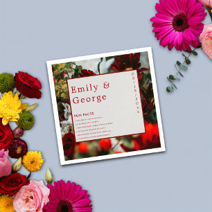 Guardanapo De Papel Rosas vermelhas elegantes fatos divertidos Casamen