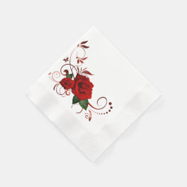 Guardanapo De Papel Rosas vermelhas radiantes