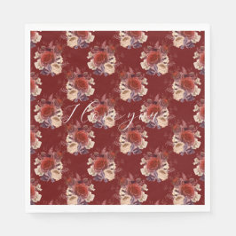 Guardanapo De Papel Rosas vermelhas Românticas Floral