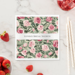 Guardanapo De Papel Rosas Vermelhos Rosa Floral Chá de panela