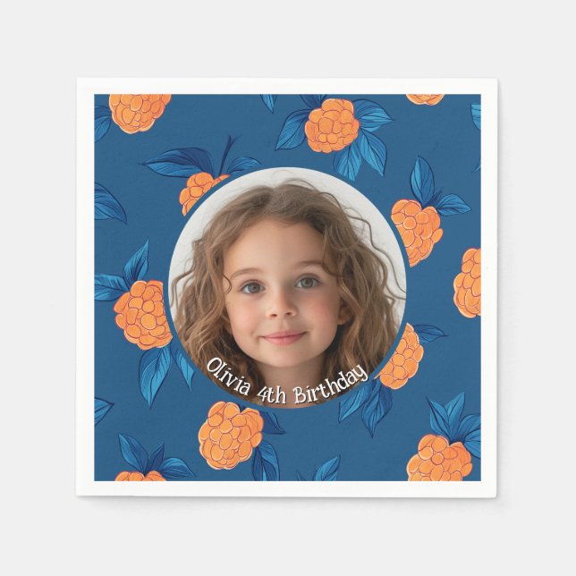 Guardanapo De Papel Roseberry Foto personalizada e nome Placa de Papel (Frente)