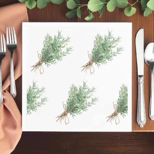 Guardanapo De Papel Rosemary Rustic Wedkin Francês Napkin (Criador carregado)