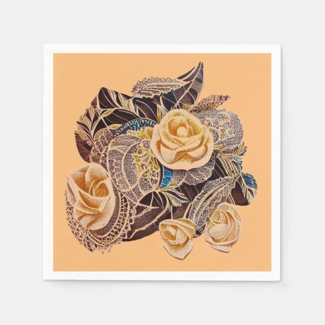 Guardanapo De Papel Rosen und Spitzen (Frente)