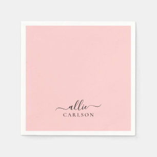 Guardanapo De Papel Róseo Poeira Rosa Minimalista Moderno Nome