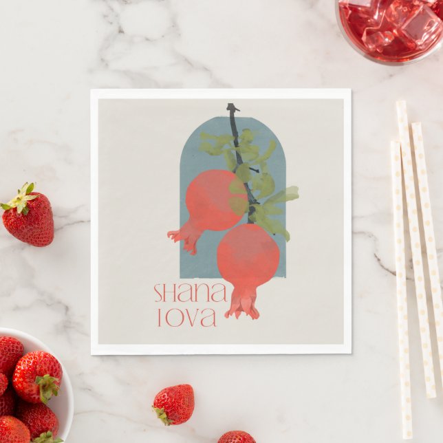 Guardanapo De Papel Rosh Hashana Shana Tova Pomegranates (Insitu)