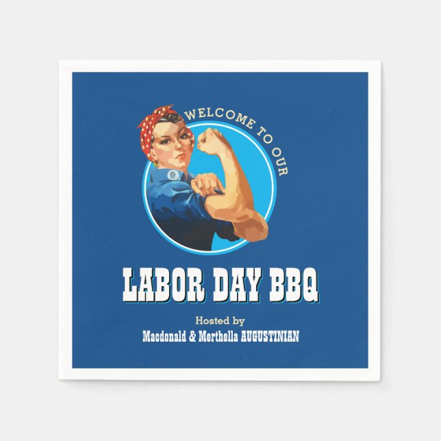 Guardanapo De Papel Rosie Riveter LABOR DAY CHURRASCO (Frente)