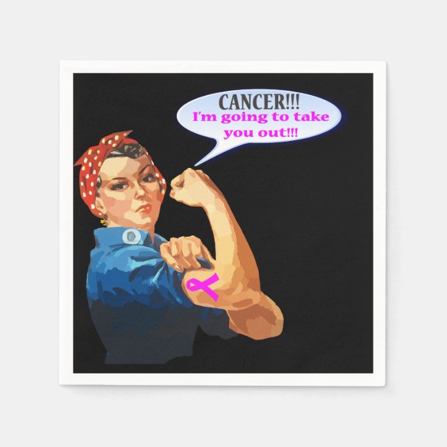Guardanapo De Papel Rosie the Riveter Breast Cancer (Frente)