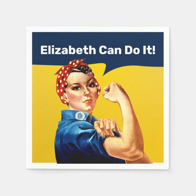 Guardanapo De Papel Rosie the Riveter | Nápoles | Personalizar (Frente)