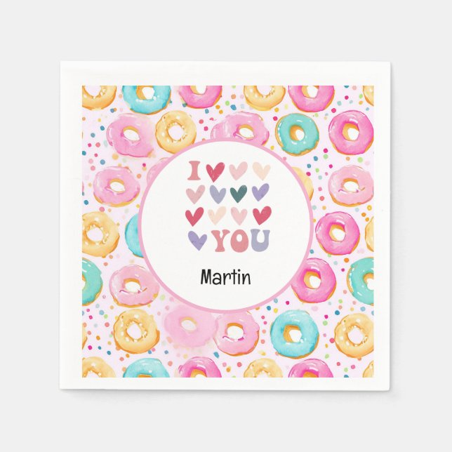 Guardanapo De Papel Rosquinha eu te amo por Dia de os namorados (Frente)