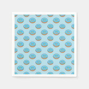 Guardanapo De Papel Rosquinha Fosco Azul com Cartoon Sprinkles