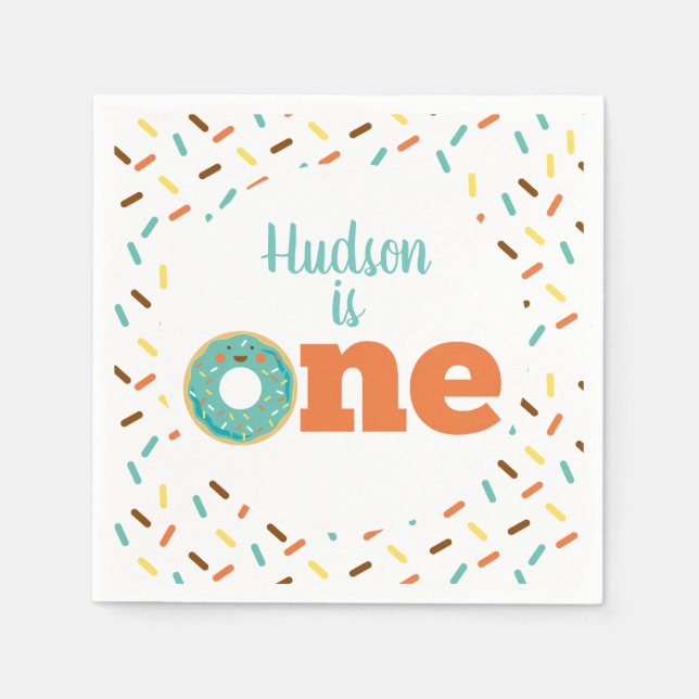 Guardanapo De Papel Rosquinha primeiro aniversario Napkins (Frente)