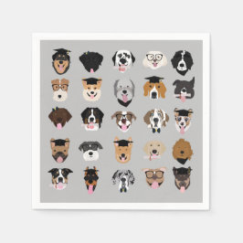 Guardanapo De Papel Rosto do Cachorro de Graduação