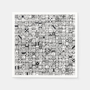 Guardanapo De Papel Rostos de Desenhos Animados Engraçados Quadrados