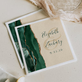 Guardanapo De Papel Roteiro Ágata Esmeralda Verde Dourado Champanhe Ca