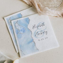 Guardanapo De Papel Roteiro de Geodo de Ágata Casamento Azul Bebê Prat