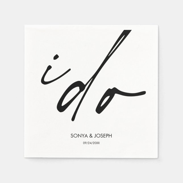 Guardanapo De Papel Roteiro Elegante De Dia De Casamento Eu Faço (Frente)