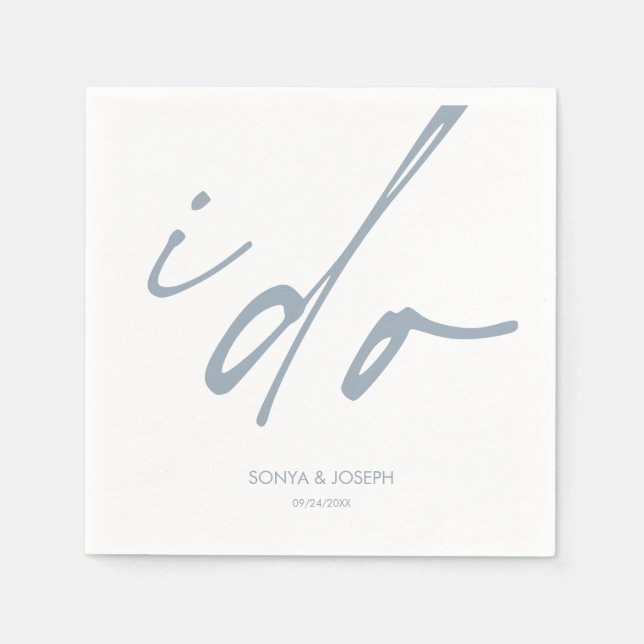 Guardanapo De Papel Roteiro Elegante De Dia De Casamento Eu Faço (Frente)