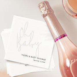 Guardanapo De Papel Roteiro Moderno Rosa Empoeirado Oh Chuvinha de Beb