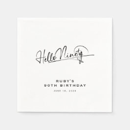 Guardanapo De Papel Roteiro Olá Noventa Minimalista 90º Aniversário
