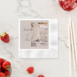 Guardanapo De Papel Roteiro Personalizado de Casamento na Praia Românt