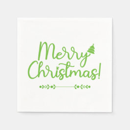Guardanapo De Papel Roto Simples Feliz Natal em Papel Branco