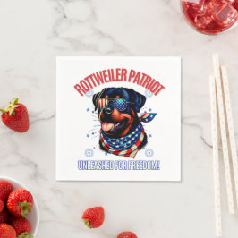 Guardanapo De Papel Rottweiler 4 de julho Bandeiras Americanas