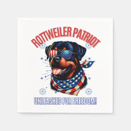 Guardanapo De Papel Rottweiler 4 de julho Bandeiras Americanas