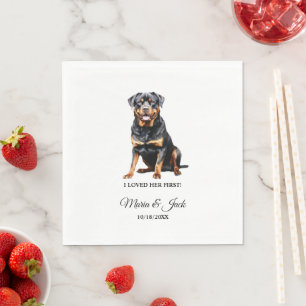Guardanapo De Papel Rottweiler Dog Wedkins com Foto