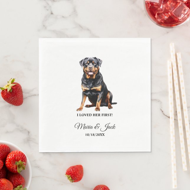 Guardanapo De Papel Rottweiler Dog Wedkins com Foto (Insitu)