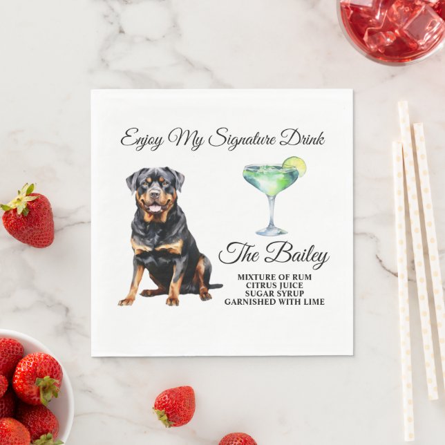 Guardanapo De Papel Rottweiler Wedding Signature Drink (Insitu)