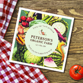 Guardanapo De Papel Rótulo de Agricultura Local para Vegetais da Vinta