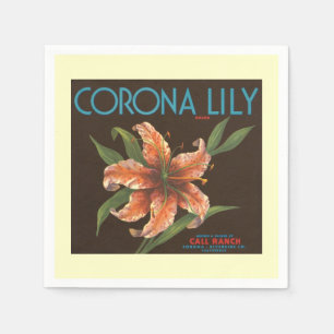 Guardanapo De Papel Rótulo Vintage Corona Lily