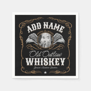 Guardanapo De Papel Rótulo Whiskey Antigo ADICIONAR Nome da Família FO