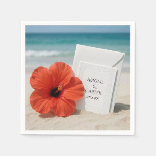 Guardanapo De Papel Roupa De Casamento De Praia Com Flor De Hibiscus