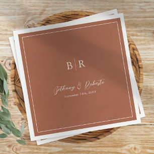 Guardanapo De Papel Roupa De Mesa De Casamento De Monograma De Laranja