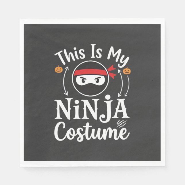 Guardanapo De Papel Roupa de Ninja Engraçada Design de Halloween_1 (Frente)