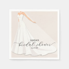 Guardanapo De Papel Roupa de Noiva Elegante Chuveiro de Noiva