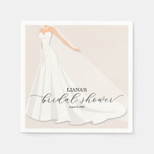 Guardanapo De Papel Roupa de Noiva Elegante Chuveiro Nupcial