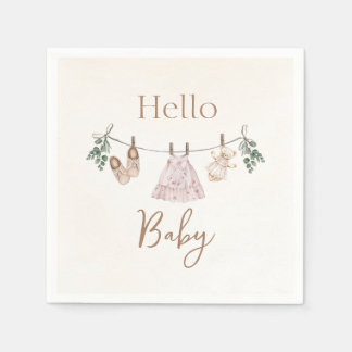 Guardanapo De Papel Roupas de bebês de garotinha rosa-boho