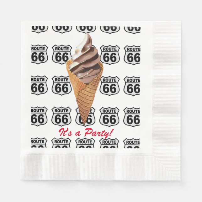 Guardanapo De Papel Route 66 ice cream napkin (Frente)