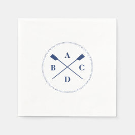 Guardanapo De Papel Rowing crossed oars navy initials