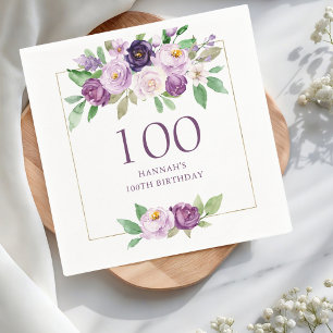 Guardanapo De Papel Roxa Violet Floral 100º Aniversário