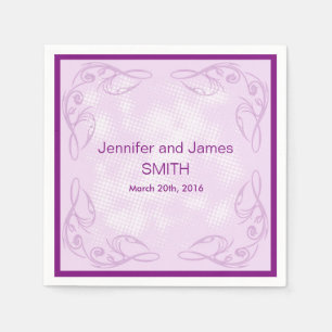 Guardanapo De Papel Roxo Abstrato de Casamento Personalizado