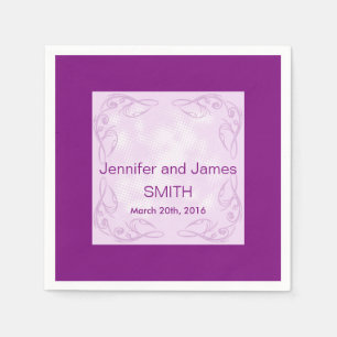 Guardanapo De Papel Roxo Abstrato de Casamento Personalizado