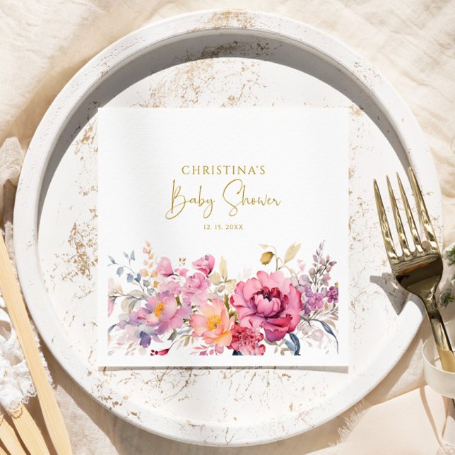 Guardanapo De Papel Roxo Chá de fraldas de Flores Selvagens Napkins (Criador carregado)